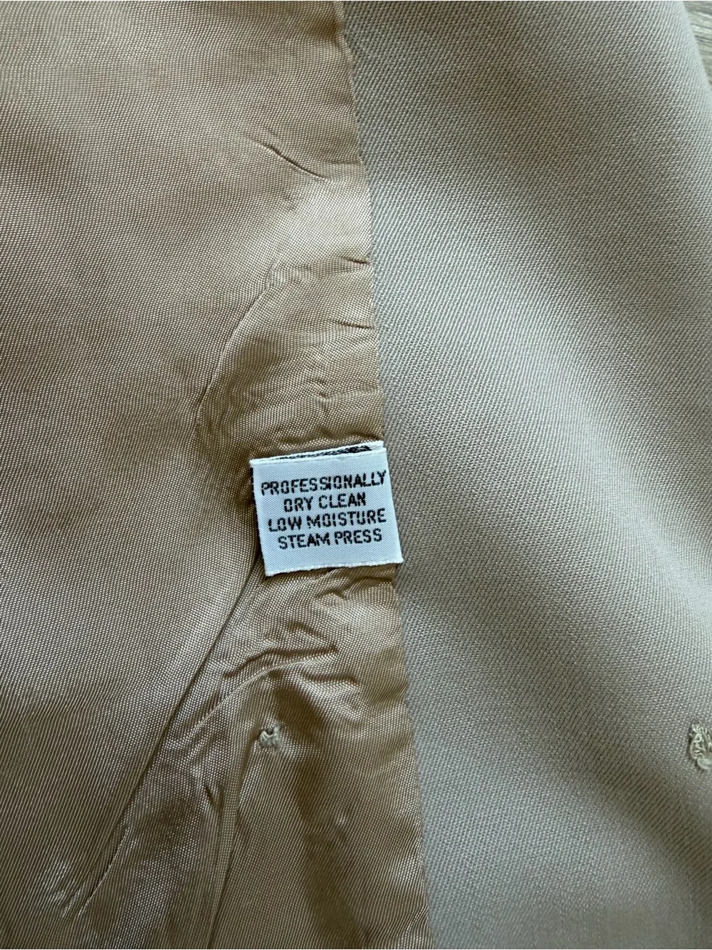Christian Dior Vintage Double Breasted Blazer Jacket Tan Beige Sz 8 100% Wool
